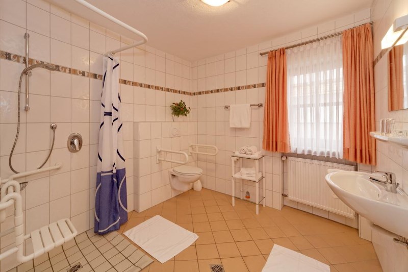 Rollstuhlgerechte Dusche des Hotel zum Hirschen in Lam (Bayern)