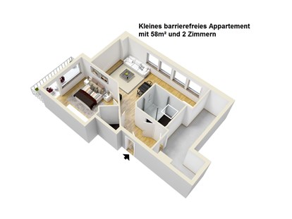 Rollstuhlgerechte Unterkunft - Bayern - Grundriss Appartement - Barrierefreies Appartement in Pfronten